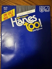 Hanes Too Control Top Pantyhose Size C/D - Charcoal VINTAGE 80s - Day Sheers 156