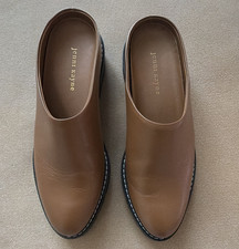 Jenni Kayne Women&rsquo;s Brown Leather Round Toe Slip-On Flat Shoes US 8.5 EU 39