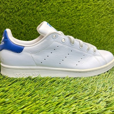 Adidas Stan Smith J Boys Size 6.5Y White Blue Athletic Lifestyle Shoes Sneakers