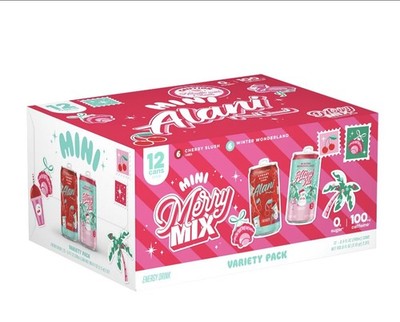 Alani Nu Mini Merry Mix Energy Drink Variety 12 Pack Winter Wonderland+Cherry 