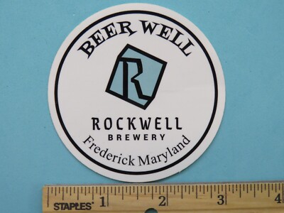 BEER Brewery STICKER ~ ROCKWELL Brewing Co ~ Frederick, MARYLAND ~ Beer Well