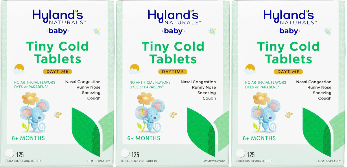 Hyland's Naturals Baby Tiny Cold Tablets, Daytime, 125 ct (3 Pack