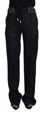DOLCE & GABBANA Pants Cotton Black Straight Fit Trouser IT38/US4/XS RRP 1200usd