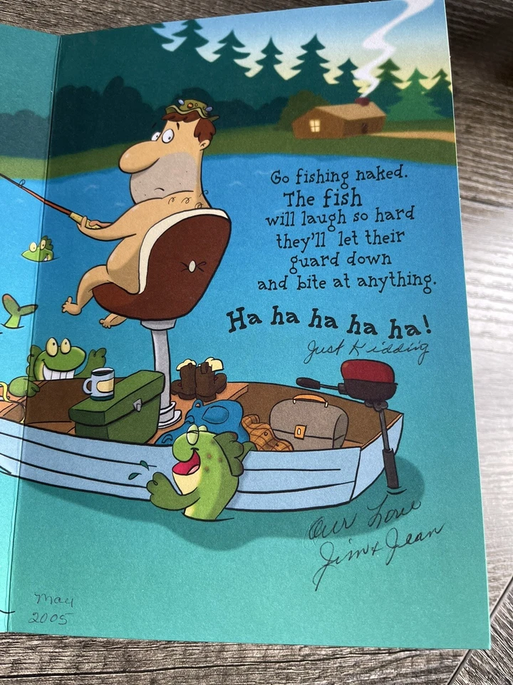 Funny Happy Birthday Fisherman Naked Card 2005 - Image 3 of 4