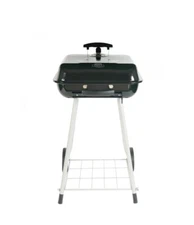 Black Steel Charcoal Grill with Wheels: Expert Grill 17.5" Square