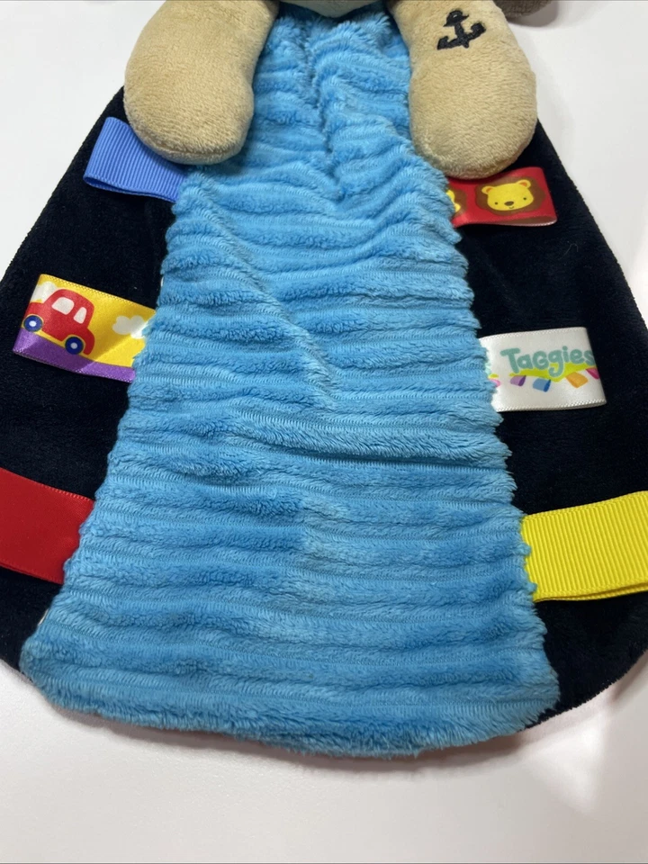 Taggies Pirata Cachorro Perro Peluche Lovey Sonajero Manta de Seguridad Bebé Juguete 12" En Blanco Foto 2 de 4