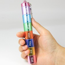 Weekly Metal Pill Box Organizer 7 Day Portable Waterproof Keychain Pill Holder