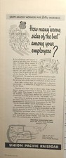 Union Pacific Railroad Happy-Healthy Workers Better Vintage Print Ad 1954
