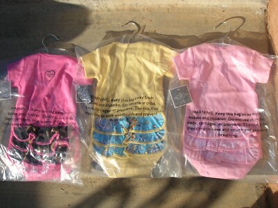 Baby Bella Maya romper with ruffle bottom  size 0-6 m Set of 3 Gift Set