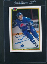 1990/91 Bowman #175 Claude Loiselle Nordiques Signed Auto *E5712