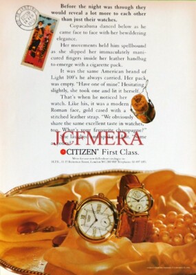CITIZEN ''First Class'' Armbanduhren ADVERT Original Vintage 1989 Print Ad 679/09