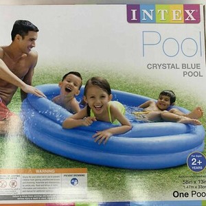 Intex Crystal Blue Pool 58in x 13in Inflatable kiddie Swimming Pool NEW
