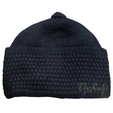 Dark Blue Soft Cap Turkish-style - Warm Weave Stretchy Double Layer Beanie Hats