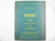 READY POWER HA ,HA2, HA3 PARTS CATALOG