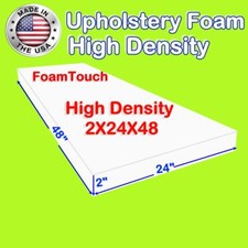 High Density FoamTouch Upholstery Foam size 2" X 24" X 48" Cushion - custom cut