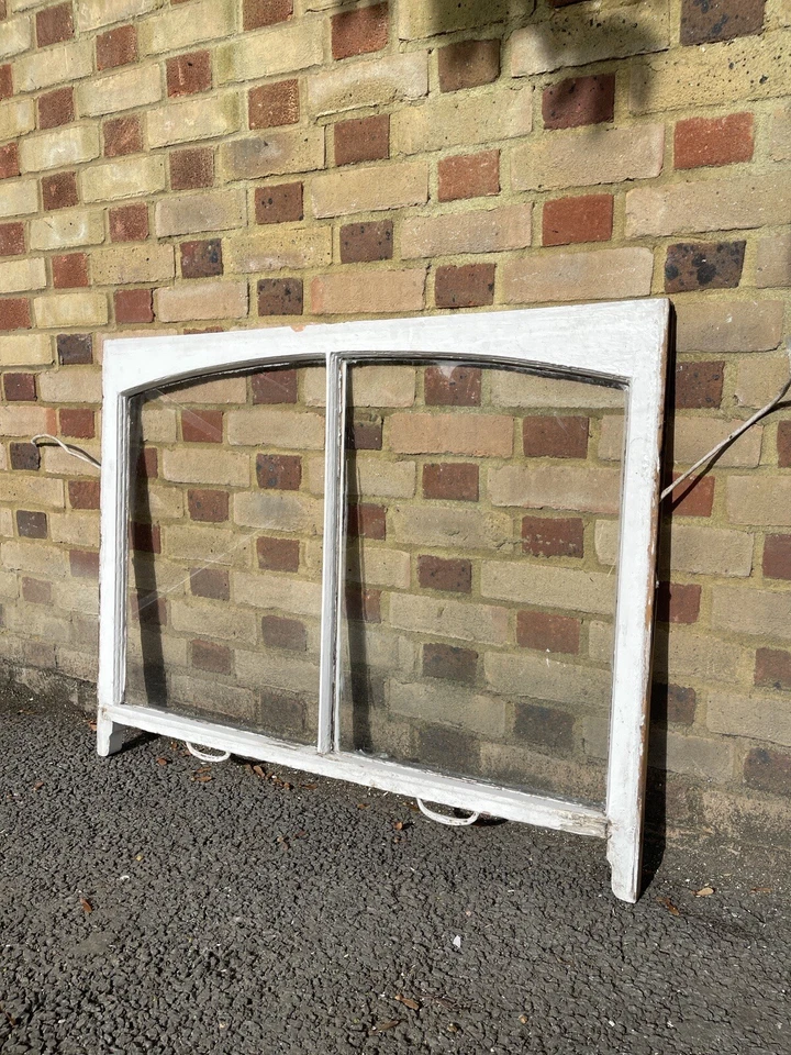 Reclaimed Old Victorian Edwardian Arch Panel Wooden Sash Window 1067 x 830mm - Image 2 of 4