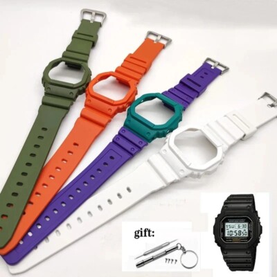 Silicone Case & Strap for Casio G-SHOCK DW5600,DW5000 Resin Waterproof Watch set