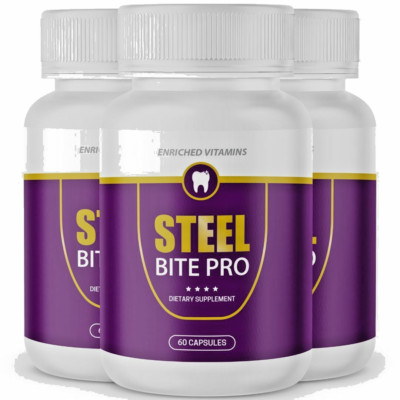 Official Steel Bite Pro Advanced Formula , Original Supplement , 3 Bottles