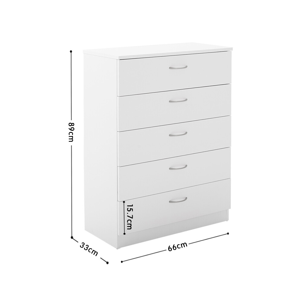 Matt White Bedroom Furniture 3 Door Wardrobe Chest Bedside Table 3/4/5