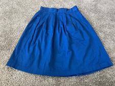Vintage Ralph Lauren Womens Skirt 12 Blue Pleated