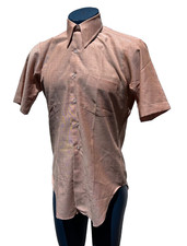 Vintage Arrow Mod Dacron Madison Ave Short Sleeve Shirt Sanforized Orange 15 M
