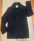 Anne Klein Womens Black Wool Blend Single Breasted Coat NWOT Size Large