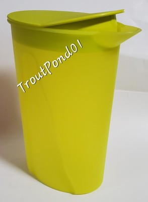 Tupperware Pitcher 1 Qt Impressions Rocker Top Slim Line Jug Neon Parrot Green