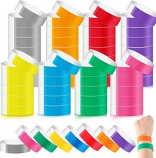 240 Pieces 8 Colored Wristbands for Events Wrist Bands Paper Bracelets Wristban