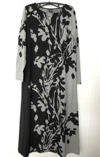 tolles hochwertiges NANSO Baumwolle Stretch Maxikleid Gr. M / 38-40 schwarz grau