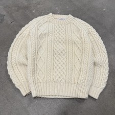 Vintage Standun Sweater M Cream Wool Pullover Heavy Fisherman Spideal Ireland