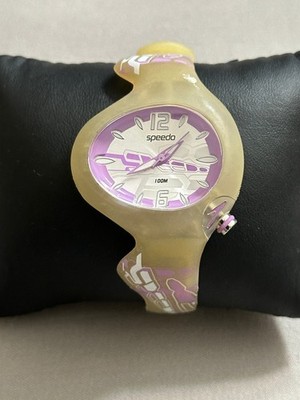 Speedo Sport Purple Silver Analog 100M WR 50631 Women's Watch New Battery