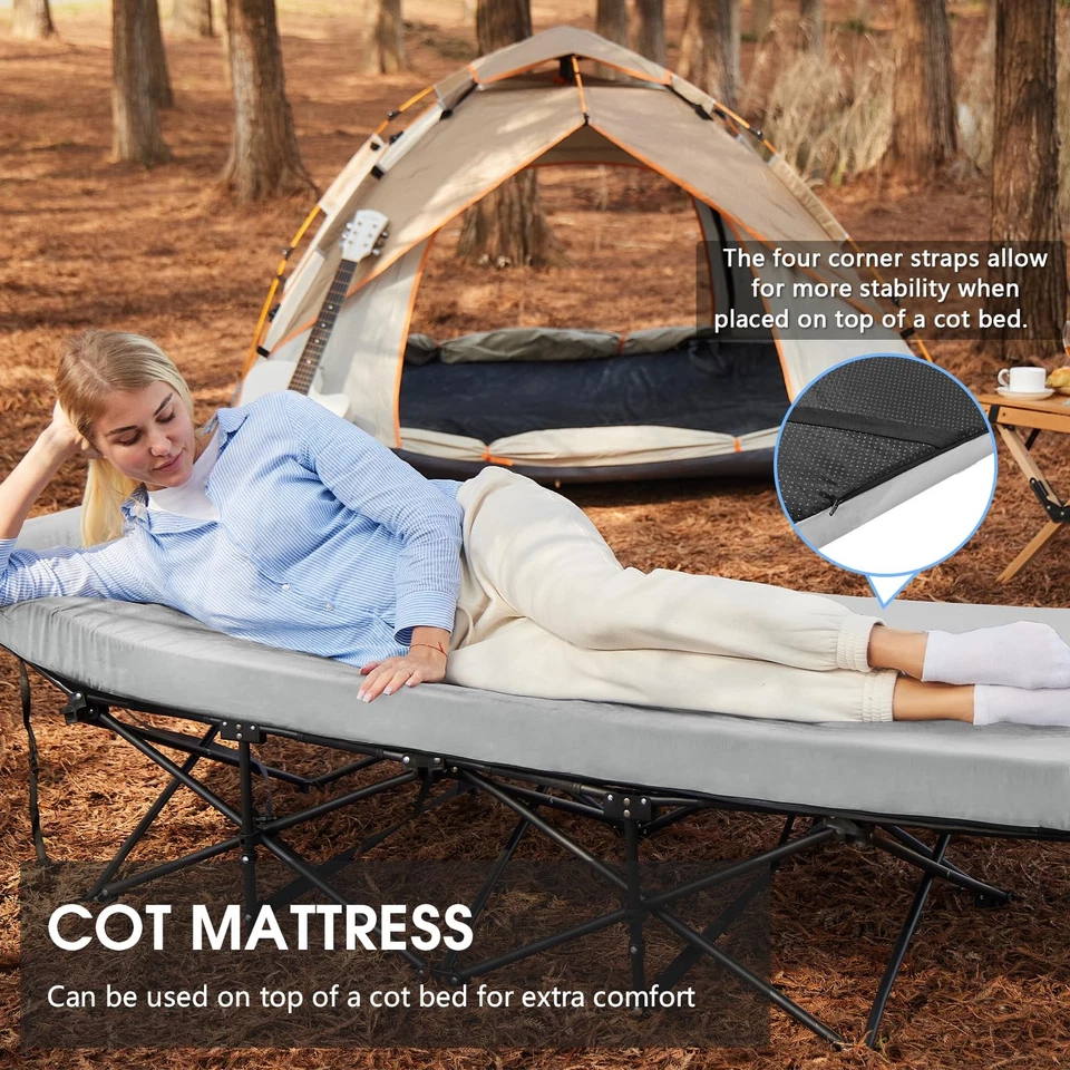 Memory Foam Camping Mattress Pad 3 Inch Thick Portable Floor Sleeping Mat Sle... Foto 3 de 4