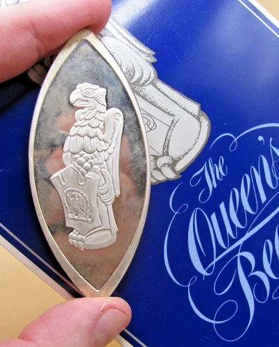 BULLION 1976 1.5oz Silver Ingot QUEENS BEASTS The Falcon Of The Plantageners