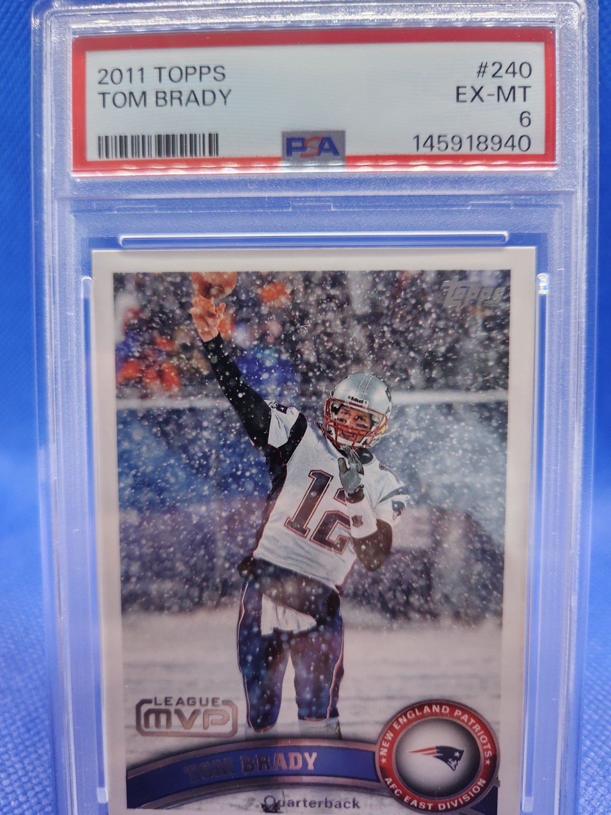 2011 TOM BRADY Topps  #240 PSA 6 (2025 grade-UNDER GRADED) view 4