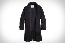 Todd Snyder x Private White V.C. Topcoat  - Black Wool Striped - Size 4 / M/L