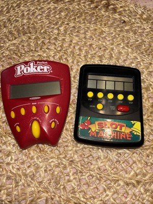 VTG Lot Of 2 POCKET POKER & SLOT MACHINE Hand Held Electronic Games WORK Tested