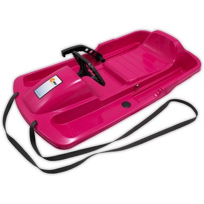 KHW Snow Fox Lenkschlitten Pink Bob Rodel Schlitten mit Bremse und Lenkung