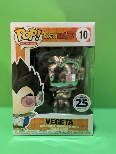 Funko Pop! Dragon Ball Z Chrome Vegeta #10 Funimation 25th Anniversary