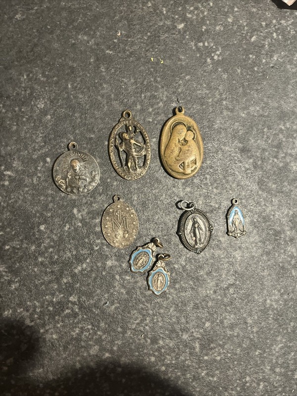 Lot of (8) Small Antique Christian Medals 
