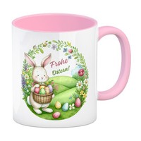 Osterhase Kaffeebecher In Rosa Mit Spruch Frohe Ostern