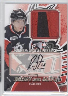 2012-13 ITG Heroes and Prospects Jersey Gold /10 Ryan Strome #MA-RS Auto sq1