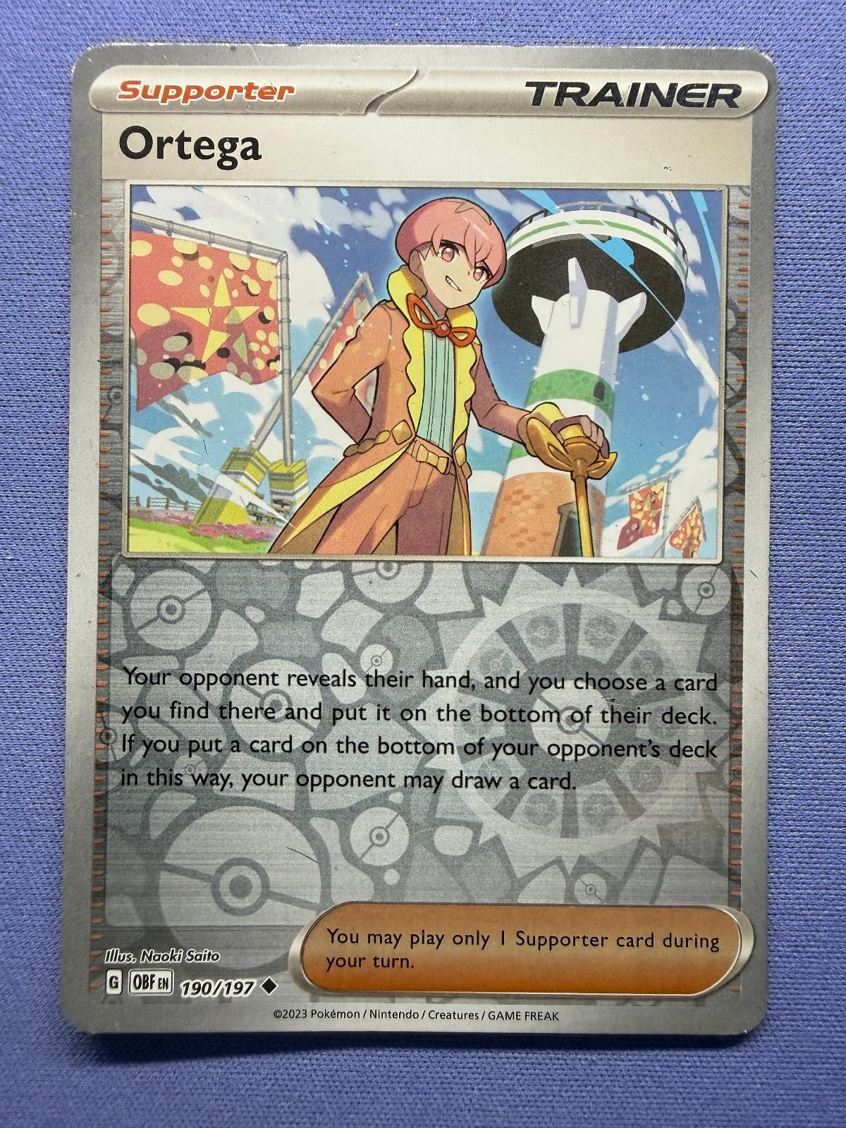Ortega 190/197 Reverse Holo - Pokemon Obsidian Flames