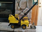 1960s Mighty Tonka Mobile Crane Bucket Truck, Pressed Steel