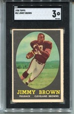 1958 Topps Jim Brown Rookie Card Graded SGC 3 Football #62. rookie card picture