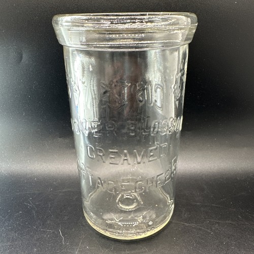 Vintage Clover Blossom Cottage Ser Szklany słoik 5 1/2" wysokości z kilkoma frytkami - Zdjęcie 1 z 11