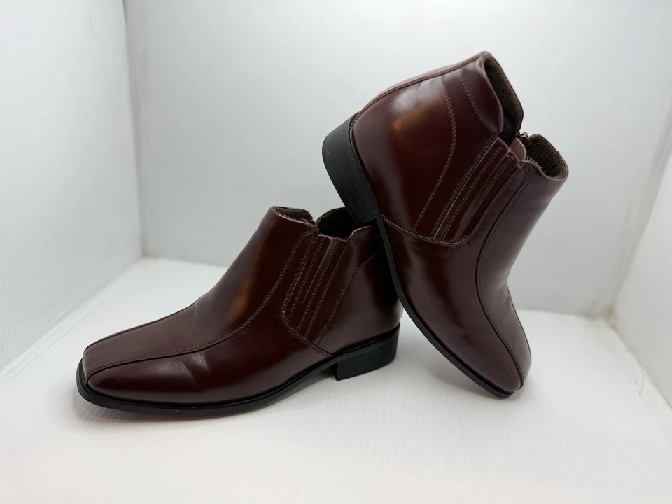 Botín Calden K99805-1-3,2 pulgadas mejora de altura punta cuadrada cremallera talla 10 Foto 3 de 4