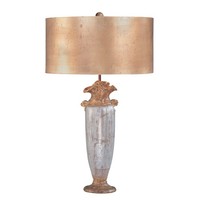 Beige Silber Gold Glamour Klassisch Tischlampe Nachtlampe 1X100W/E27