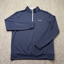 Peter Millar 1/4 Zip Pullover Men M Blue Perth Performance Long Sleeve "Newmark"