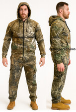 Mens Camouflage Hunting Jungle Tracksuit Zipper Hoodie Joggers Bottoms Trousers