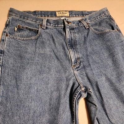 LL Bean Jeans Mens 35x32 Blue Classic Fit Denim Straight Leg 100% Cotton Pants
